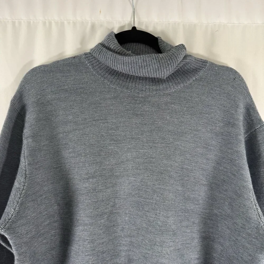Banana Republic 100% Merino Wool Sweater Women's XL Grey Turtleneck Pullover